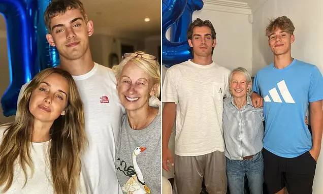 Charley, de 22 anos, e Beau, de 17, acompanharam Louise Redknapp para celebrar o aniversário da mãe dela. Ver momentos …
