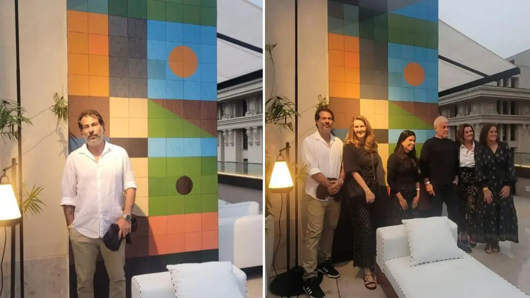 Miguel Sereno leva painel geométrico à CASACOR Rio, no ambiente Bolhas, com 3,5 metros de altura. A obra diálogo com o …