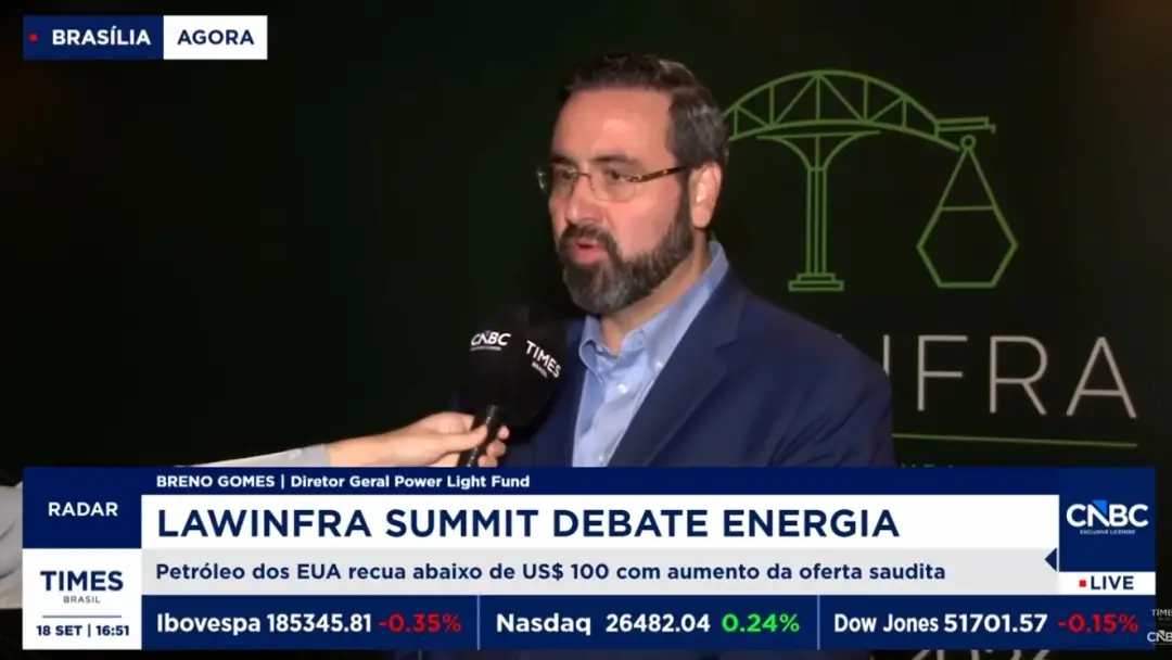 Breno Gomes, diretor da Power Light Fund, falou no Lawinfra Summit que investidores estrangeiros ainda veem insegurança…
