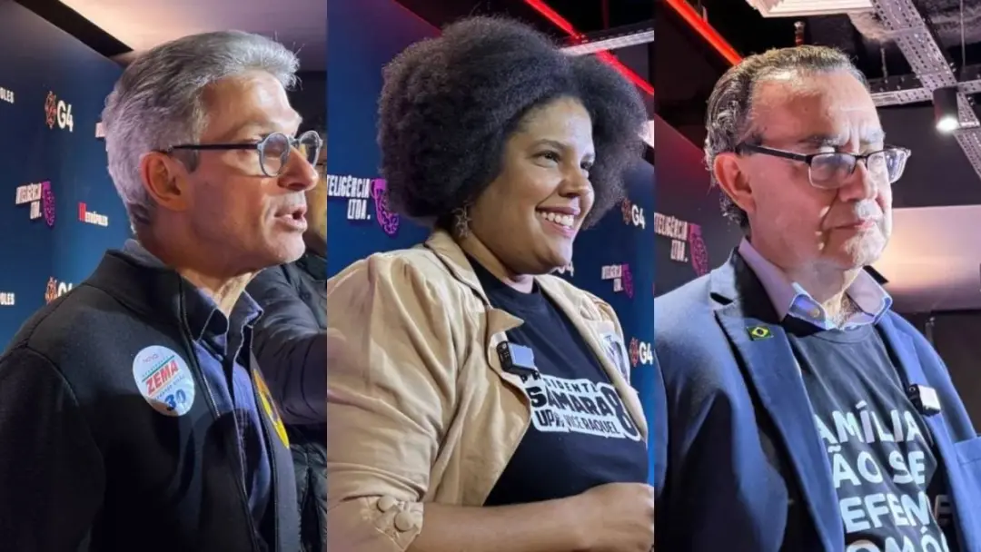 São Paulo, debate com apenas Zema, Cury e Samara. A ausência de outros nomes alterou a dinâmica das sabatinas, um esvaz…