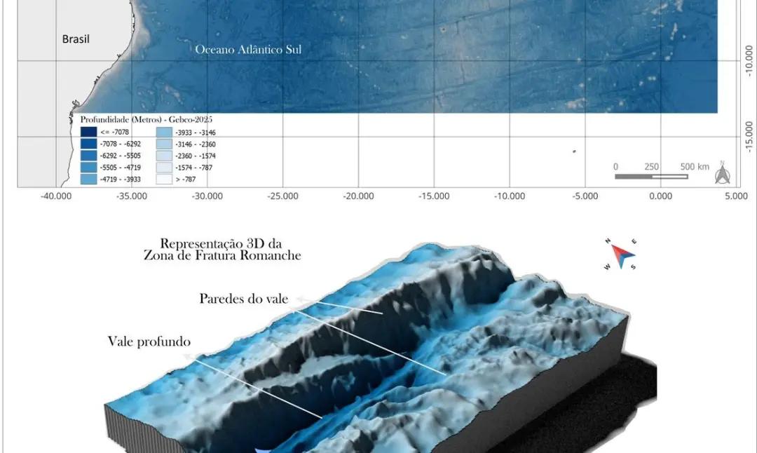 Expedição de pesquisadores brasileiros vai explorar a Zona de Fratura Romanche no Oceano Atlântico, em profundidades de…