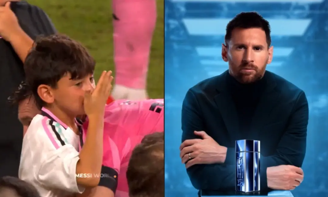 Ciro Messi, filho de Messi, afastou a camisa do pai ao sentir o cheiro após a conquista da Copa dos Campeões pelo Inter…