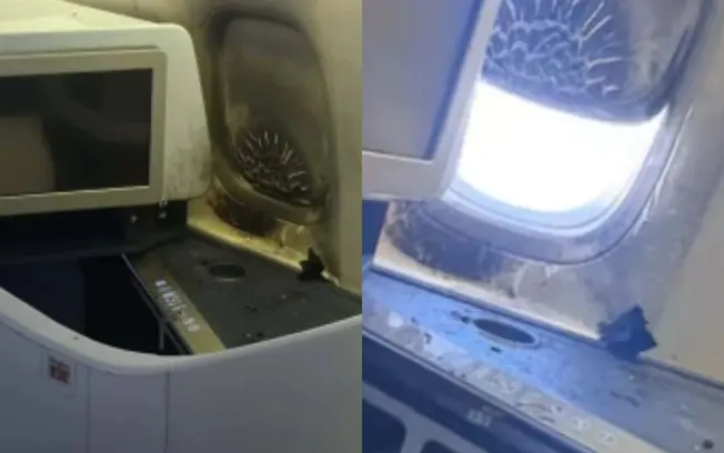 Explosão de carregador portátil no voo KL735, saindo de Amsterdã com destino a Curaçao. O piloto teve que retornar ao p…