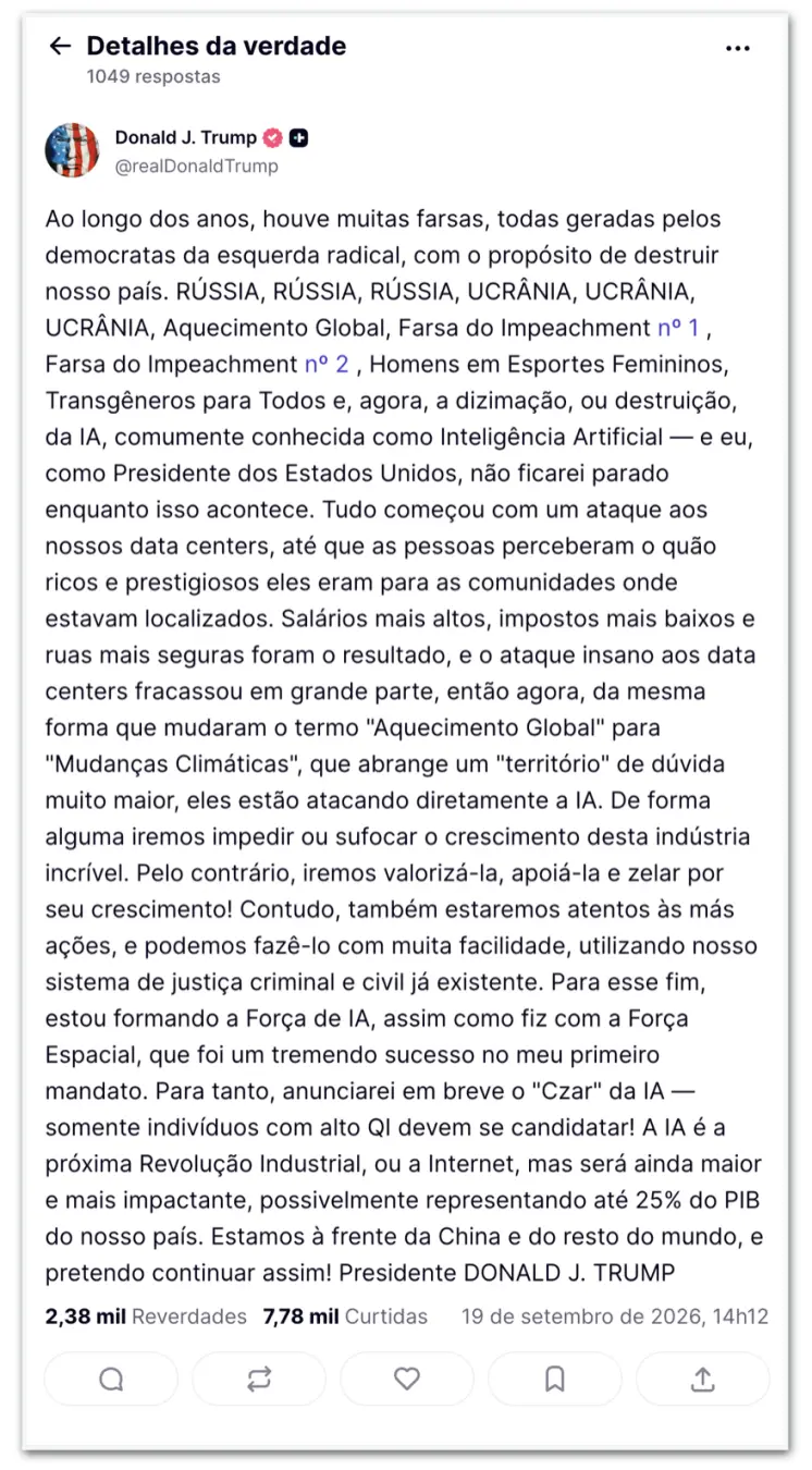 Donald Trump anunciou a nomeação de um czar da IA nos Estados Unidos, sem frear o setor. Acho importante ver como essa …