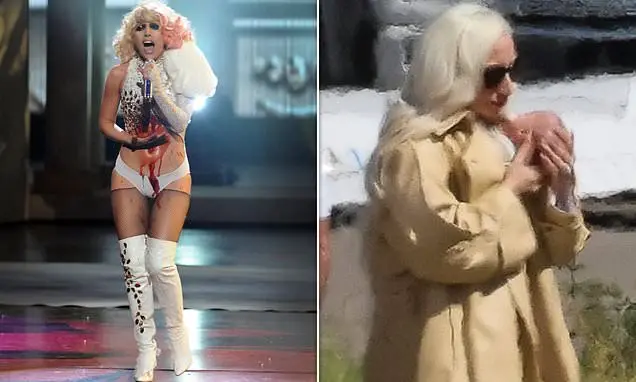 Lady Gaga em passeio no sol da Califórnia, com roupas casuais, parecendo uma mãe descansada. A mudança de imagem chama …