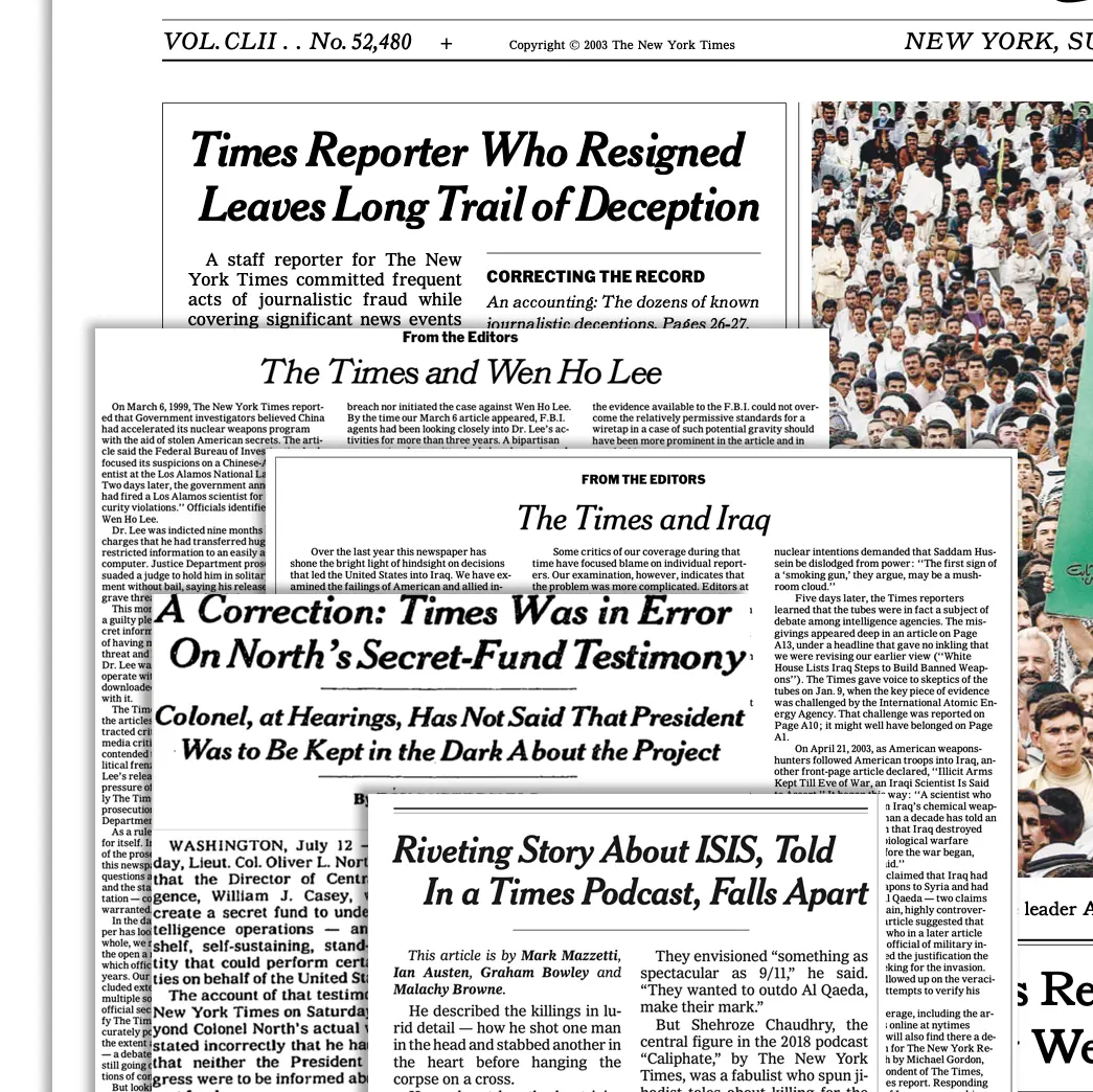 The New York Times tentou corrigir seus erros ao longo da vida do jornal, mas esses esforços nem sempre foram perfeitos…