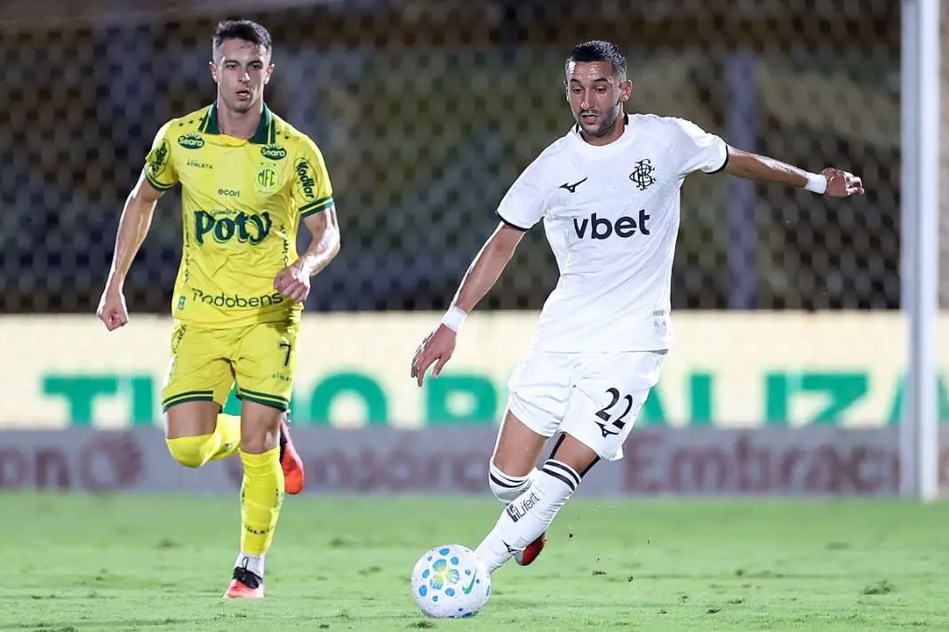 Ziyech entrou no intervalo no jogo do Botafogo contra o Mirassol, no interior de São Paulo. A qualidade individual dele…