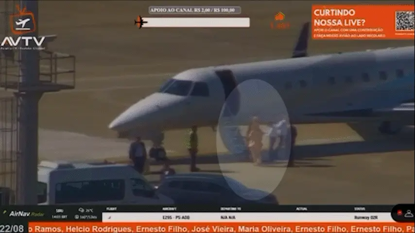 Ministro Alexandre de Moraes e Viviane Barci desembarcaram de jatinho ligado a Vorcaro no Santos Dumont. A imagem gera …