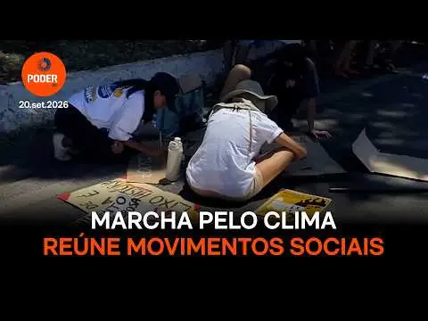 No Eixão Sul em Brasília, a Marcha pelo Clima reuniu ONGs e partidos de esquerda, com participantes como Rede Cerrado e…