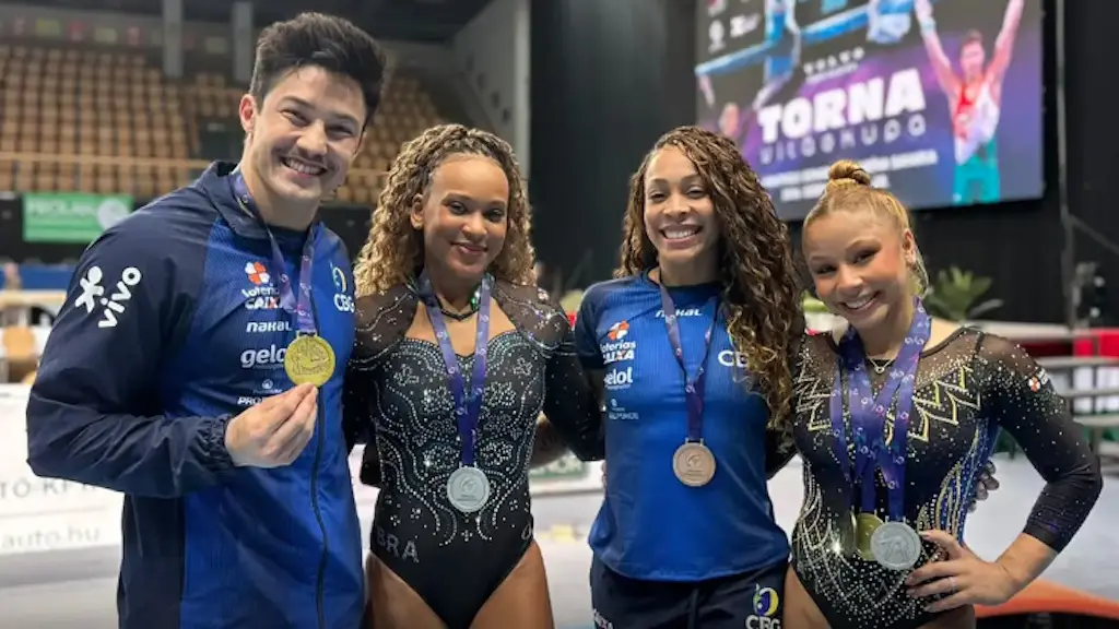 Brasil com seis medalhas na Copa do Mundo de Ginástica Artística na Hungria. Três ouros, duas pratas e um bronze fechar…