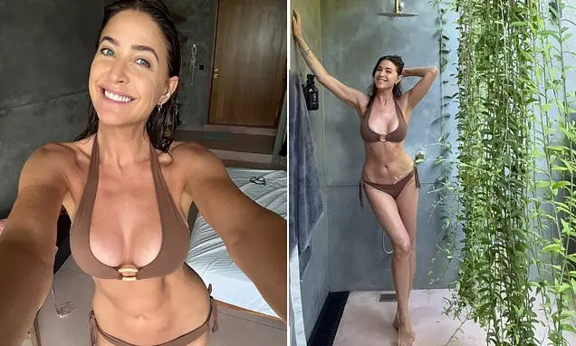Lisa Snowdon, 54, tirou fotos de biquíni no chuveiro em Sri Lanka depois do término com o noivo George Smart. Essa expo…