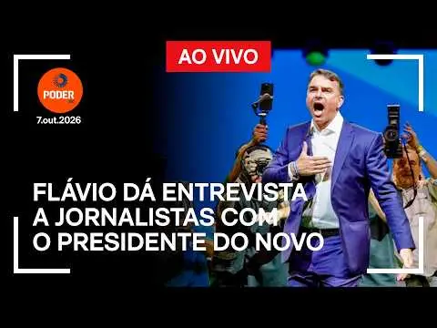 Brasília, DF. Flávio Bolsonaro e Eduardo Ribeiro, presidente do Novo, anunciaram o apoio do Novo à candidatura dele no …