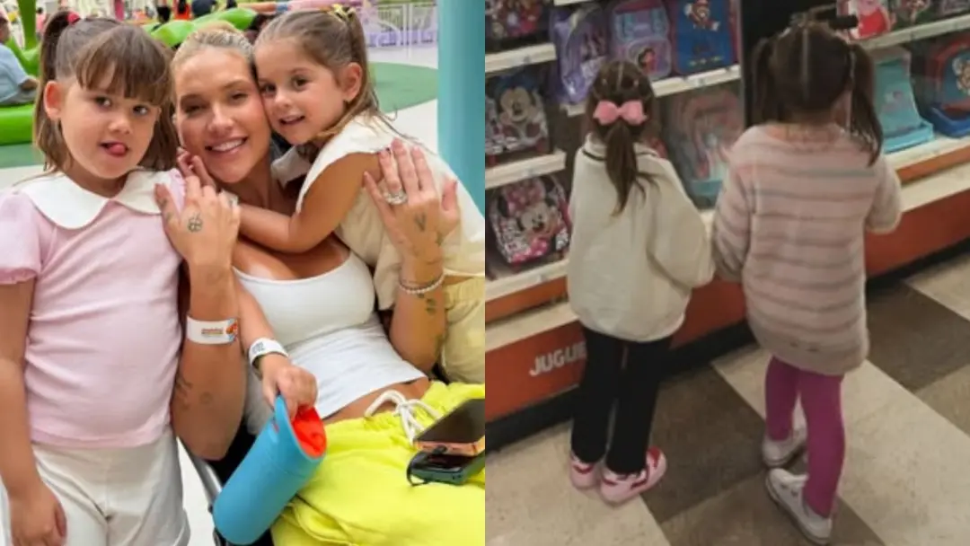 Virginia Fonseca mostrou compras iguais para Maria Alice e Maria Flor em Madrid, na Espanha. Ela explica que é uma pref…