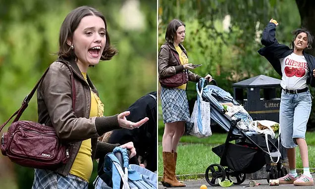 Aimee Lou Wood mostrou um novo corte bob ao ir trabalhar na filmagem da ultima temporada de Daddy Issues em Stockport. …