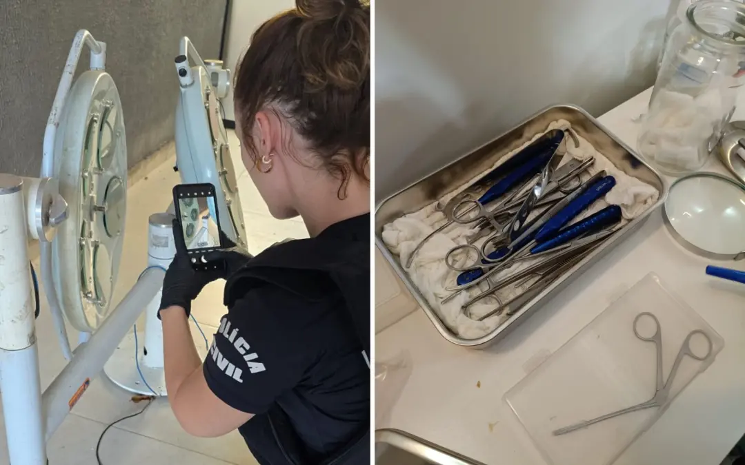 Fisioterapeuta preso em flagrante por manter clínica estética clandestina em Goiânia. Essa prática coloca a saúde das p…