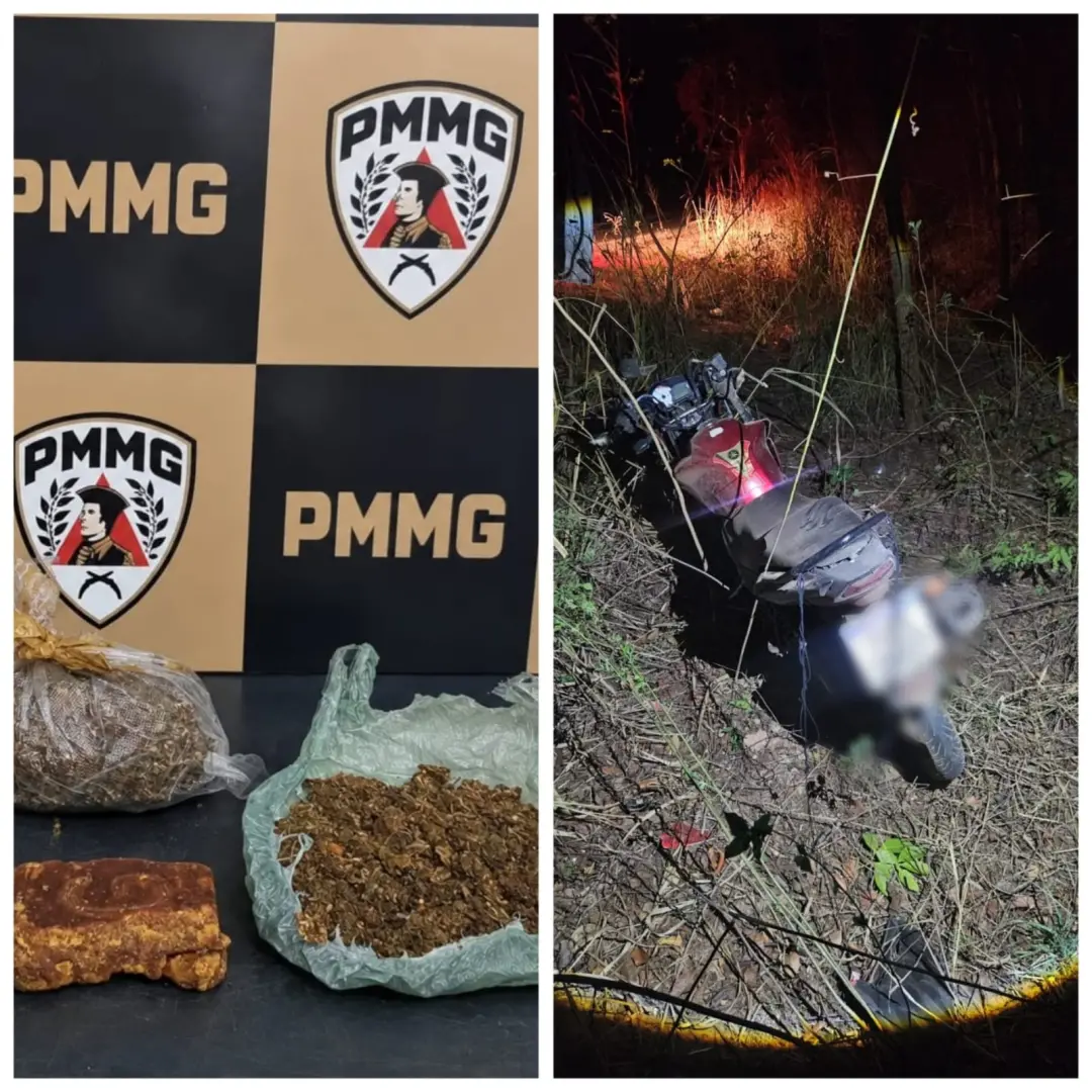 Unaí, em Minas, foi onde um motociclista foi preso com skunk e crack após acidente na LMG-628. Fugiu da PM e jogou as d…