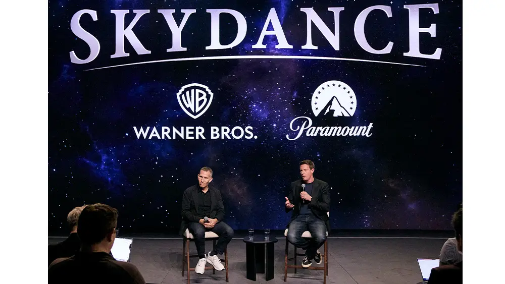 David Ellison e Ynon Kreiz foram entrevistados no primeiro dia da Skydance, em reuniões com Anderson Cooper e repórtere…