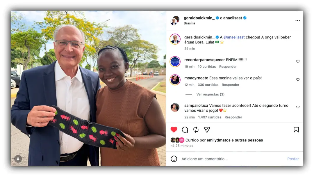 Vice Geraldo Alckmin tirou foto com Ana Elisa, deputada federal de Minas Gerais. A deputada, que recebeu 524219 votos, …