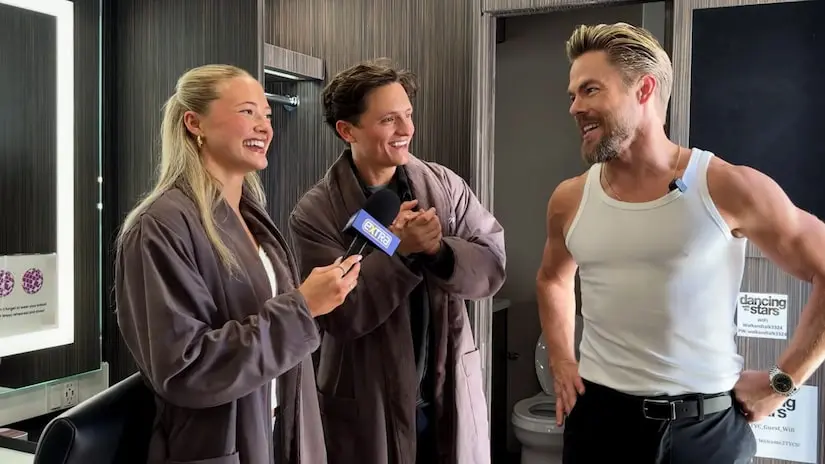 Connor Wood e Rylee Arnold fizeram um tour pelos trailers no Dancing with the Stars, mostrando o figurino e falando da …