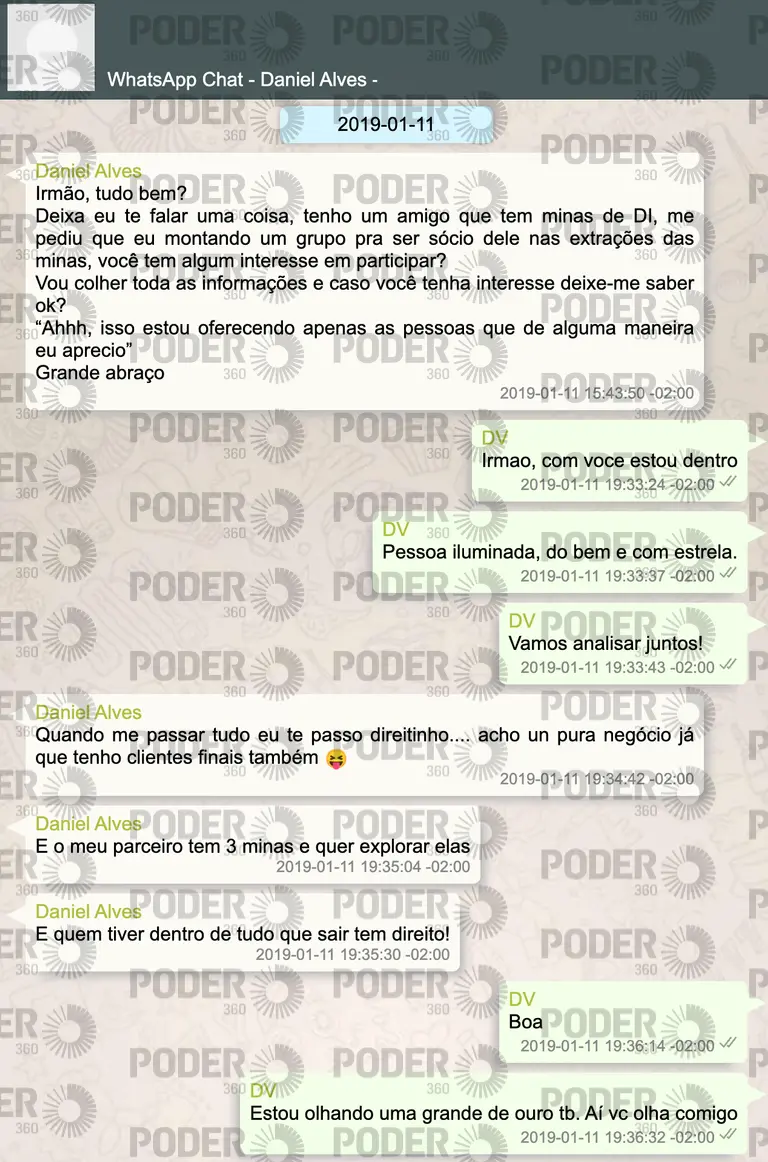 Daniel Alves convidou Daniel Vorcaro para um negócio de mineração em janeiro de 2019, falando em minas de DI. Parece ma…