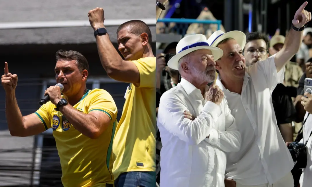 Flávio Bolsonaro e Douglas Ruas venceram 79 das 92 cidades do Rio, mostrando força do bloco PL. A aliança Lula e Paes p…