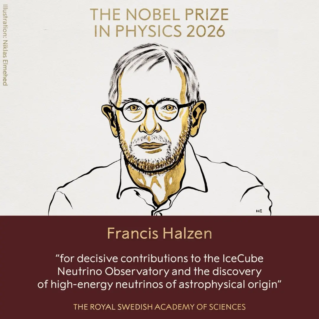 Francis Halzen recebeu o Nobel de Física 2026 por contribuições no IceCube e descoberta de neutrinos astrofísicos. O pr…