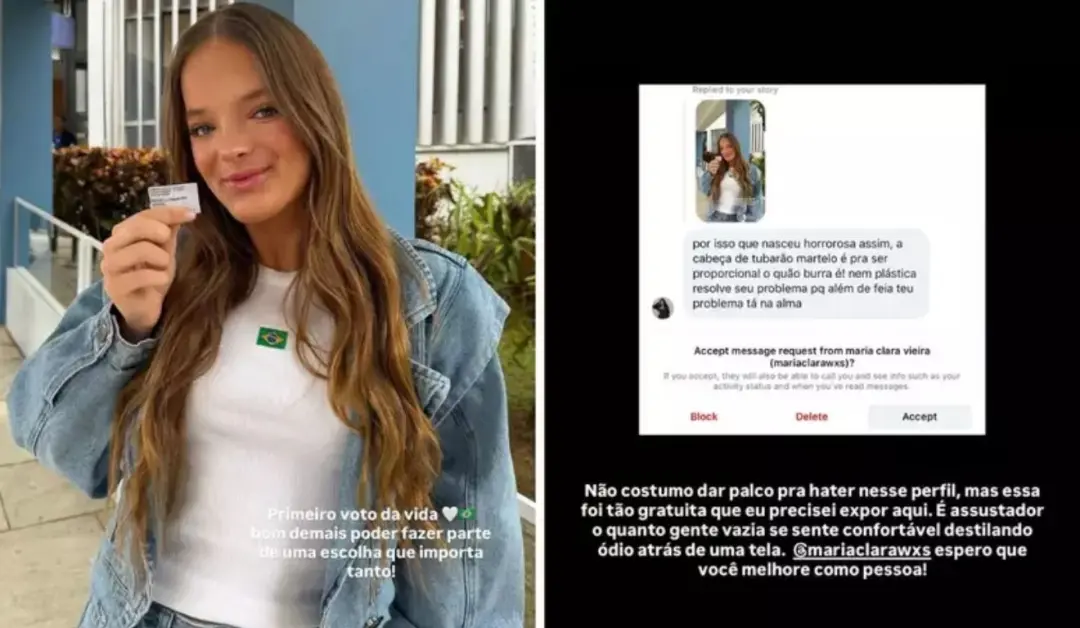 Rafaella Justus recebeu ataques nas redes sociais depois de postar um registro do seu primeiro voto. Essa exposição mos…