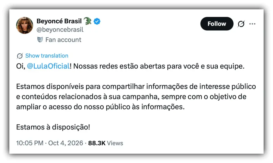 Fã-clubes de artistas como Beyoncé e BTS se colocaram à disposição da campanha de Lula para mobilizar eleitores no segu…