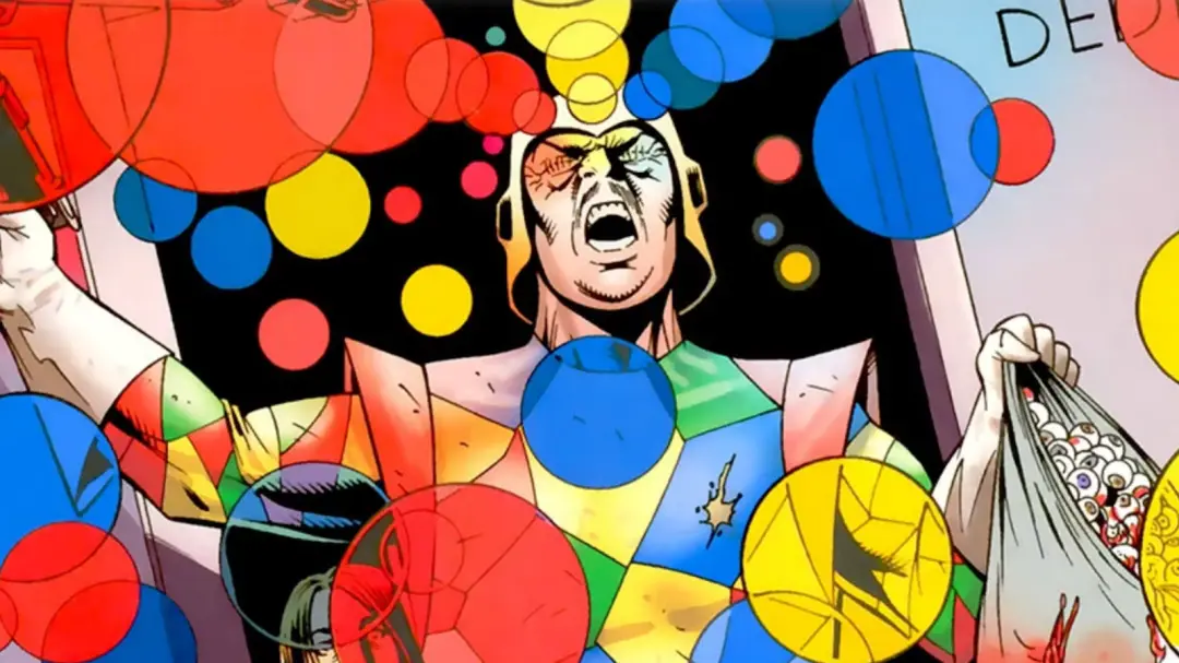 Brain Storm, um vilão da DC Comics, usa um capacete que parece um cone de trânsito prata, um dos 5 trajes ridículos que…