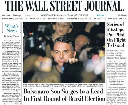 Flávio Bolsonaro liderou Flávio Bolsonaro e Lula no primeiro turno das eleições presidenciais no Brasil. A disputa aper…
