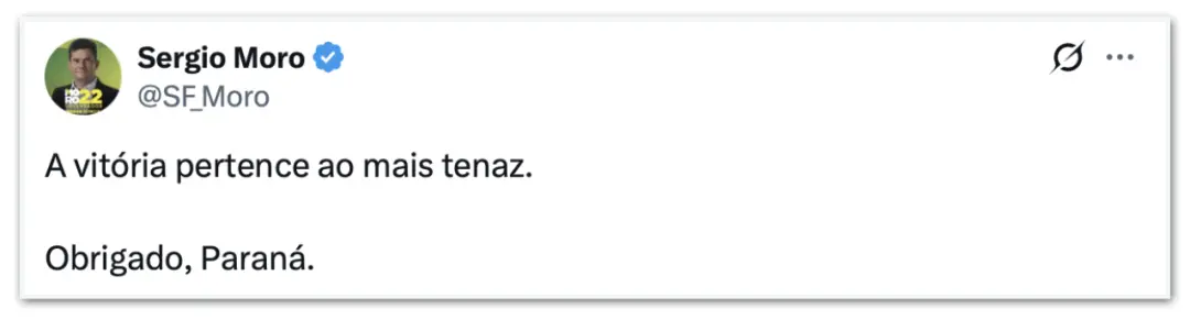 Moro ganhou a eleicao para governador no Parana com 50,10% dos votos validos. A victoria mostra que a tenacidade pode m…