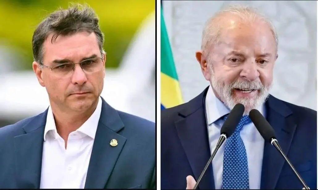 Flávio Bolsonaro ficou à frente de Lula no primeiro turno, com 48,03% dos votos válidos contra 43,99% em apuração parci…