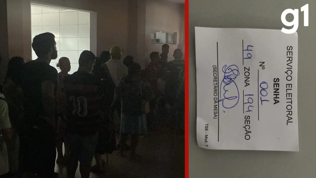 Escola em Várzea Grande ficou sem energia nos minutos finais da votação. Mesmo assim, os eleitores na fila receberam se…