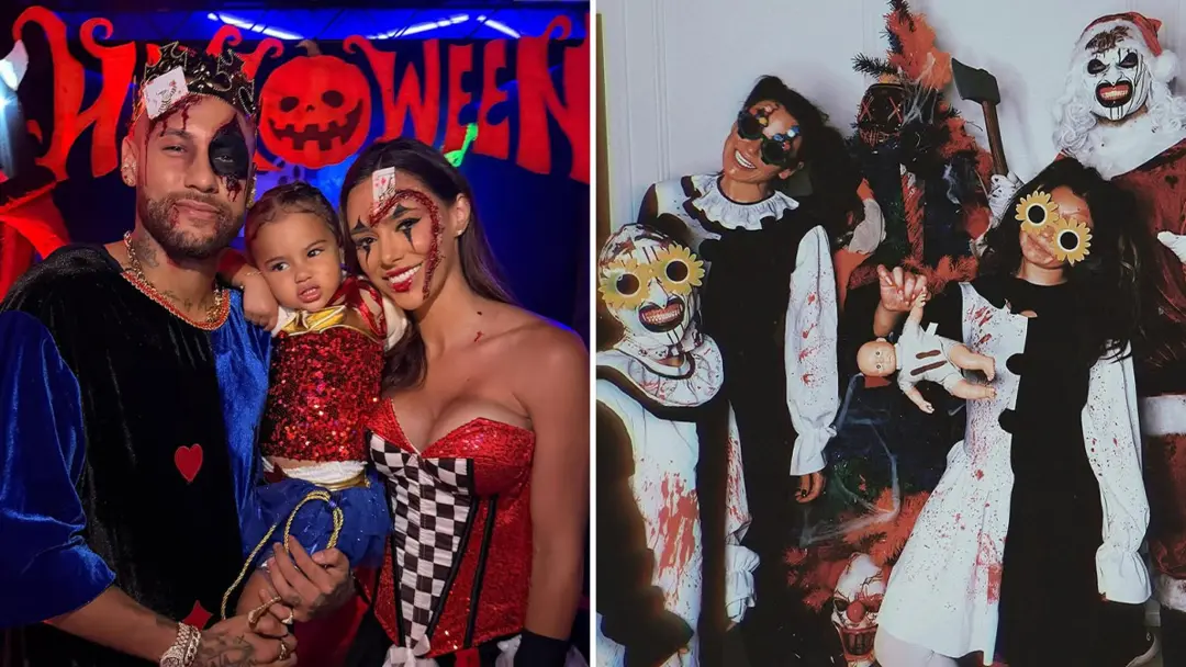 Neymar Jr. e outras famílias famosas estão mostrando looks de Halloween coordenados. Curto ver a galera se esforçando n…