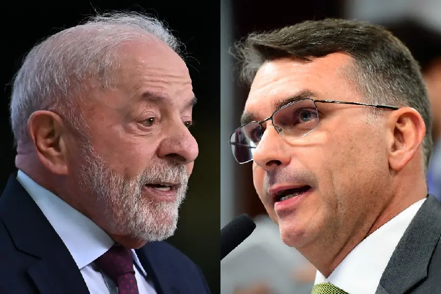 Lula registra entre 45 e 47 por cento dos votos válidos, enquanto Flávio Bolsonaro fica entre 42 e 45 em pesquisas rece…