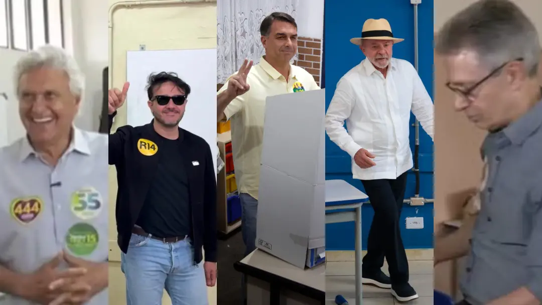 Lula e Flávio votaram no primeiro turno das eleições de 2026, e ambos citaram indefinição nas pesquisas. O Lula disse q…