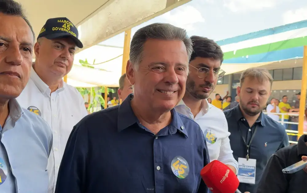 Marconi Perillo falou em ter uma expectativa ótima sobre o resultado das urnas de domingo em Palmeiras de Goiás. Acho q…