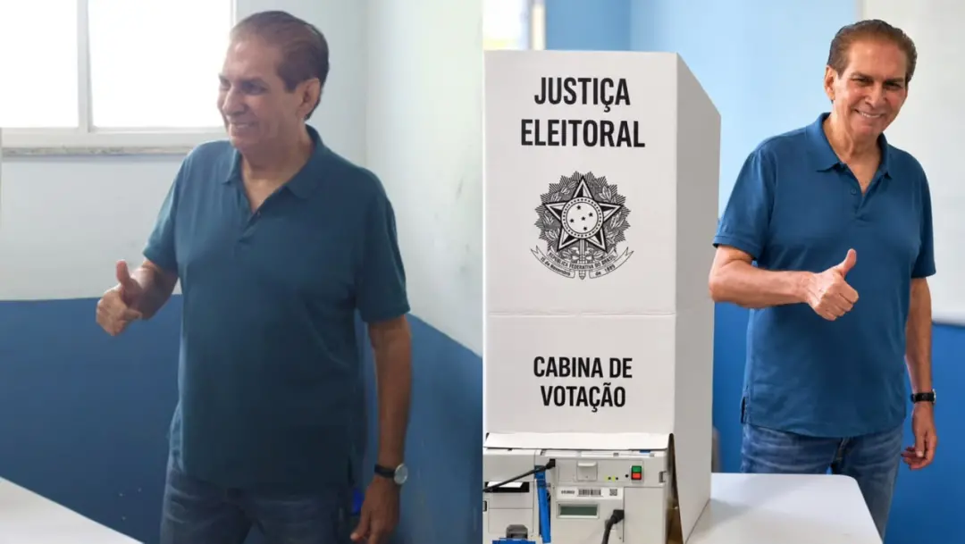 Senador Jader Barbalho votou em Belém neste domingo, lembrando que completa 60 anos de vida pública em 2026. A particip…