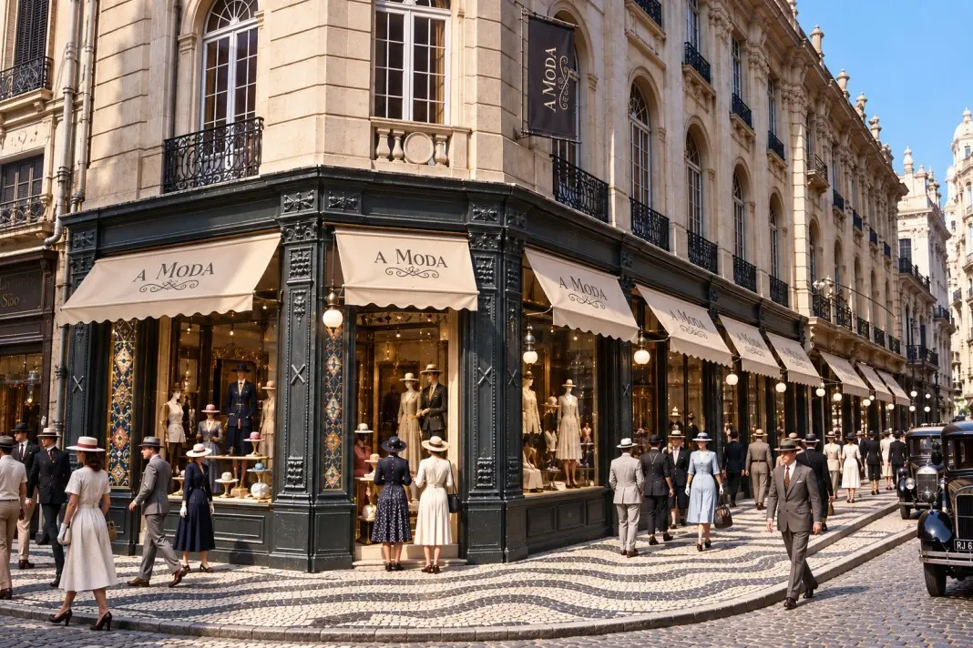 A Moda, na Rua Gonçalves Dias, era um ponto onde a elegancia carioca recebia novidades de Paris. A vitrine se tornava p…