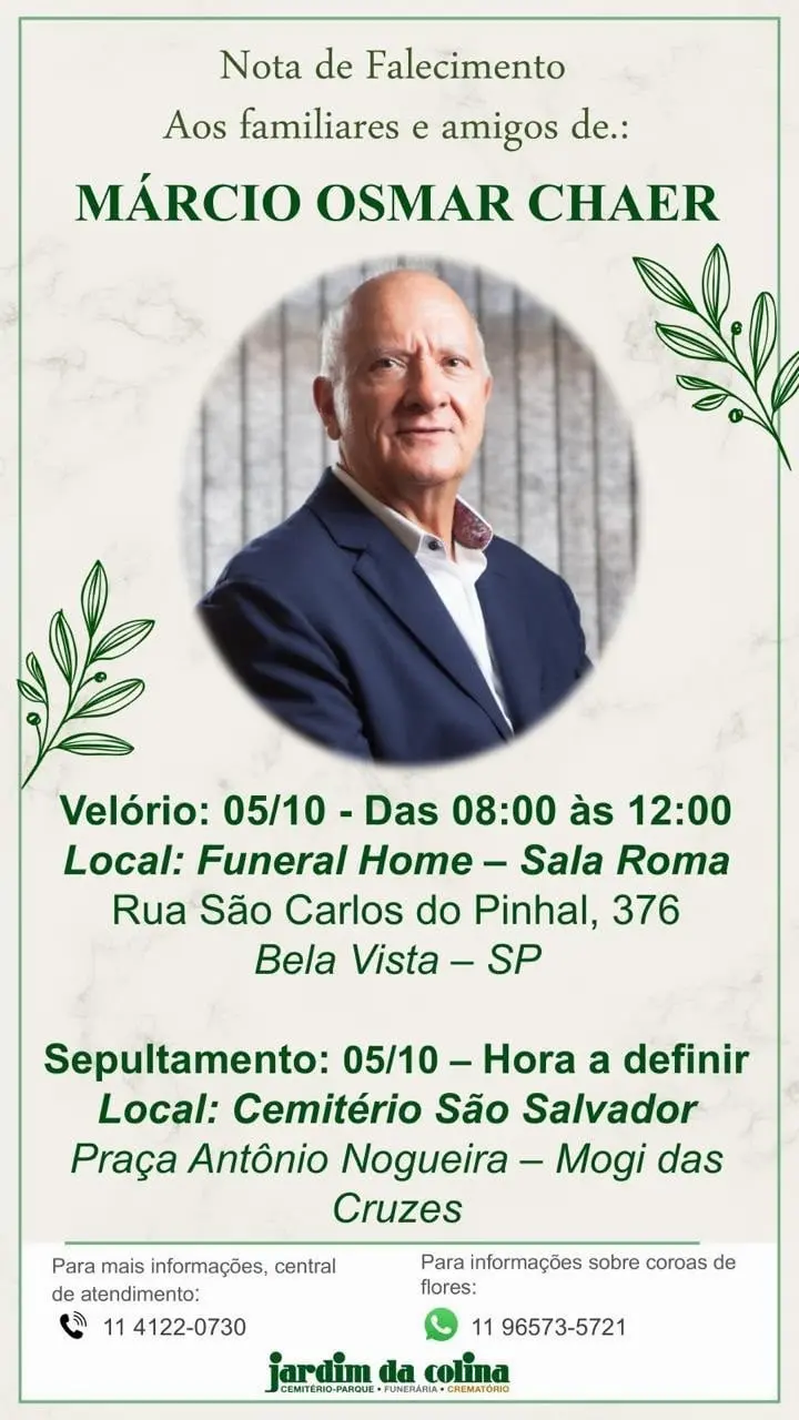 Márcio Chaer, jornalista, foi velado em São Paulo neste domingo, depois de passar mal ao perseguir um homem após sofrer…