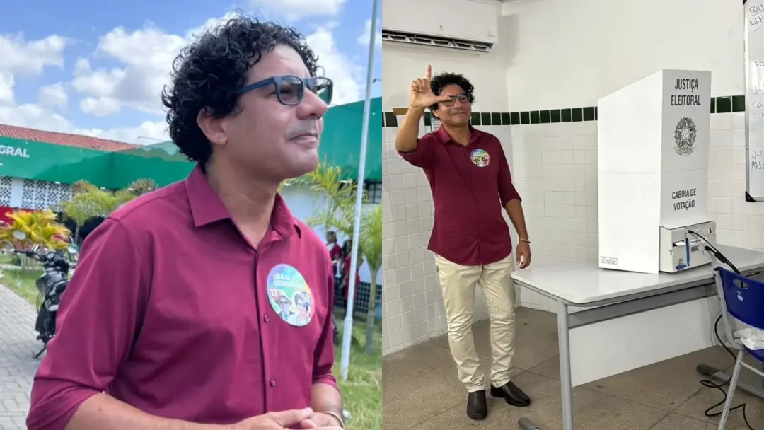 Professor Gisvaldo do PSOL votou em Teresina neste domingo, chegando ao Centro Estadual de Tempo Integral por volta das…