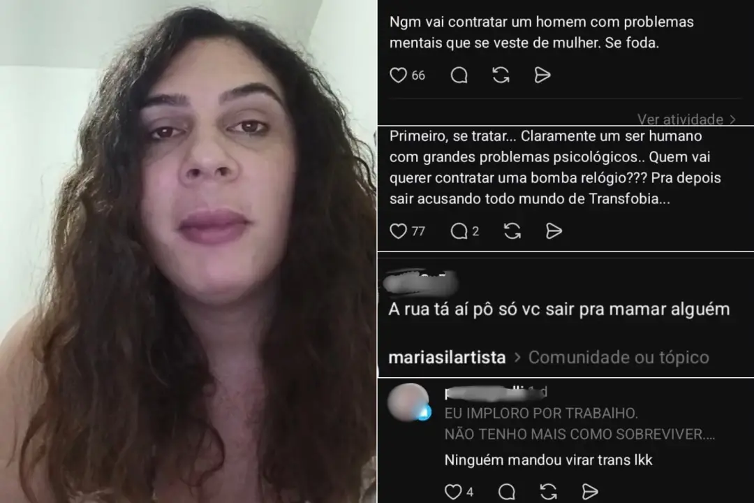 Maria Sil, mulher trans de Santos, levou onda de ataques transfóbicos na internet depois pedir emprego em vídeo. É muit…