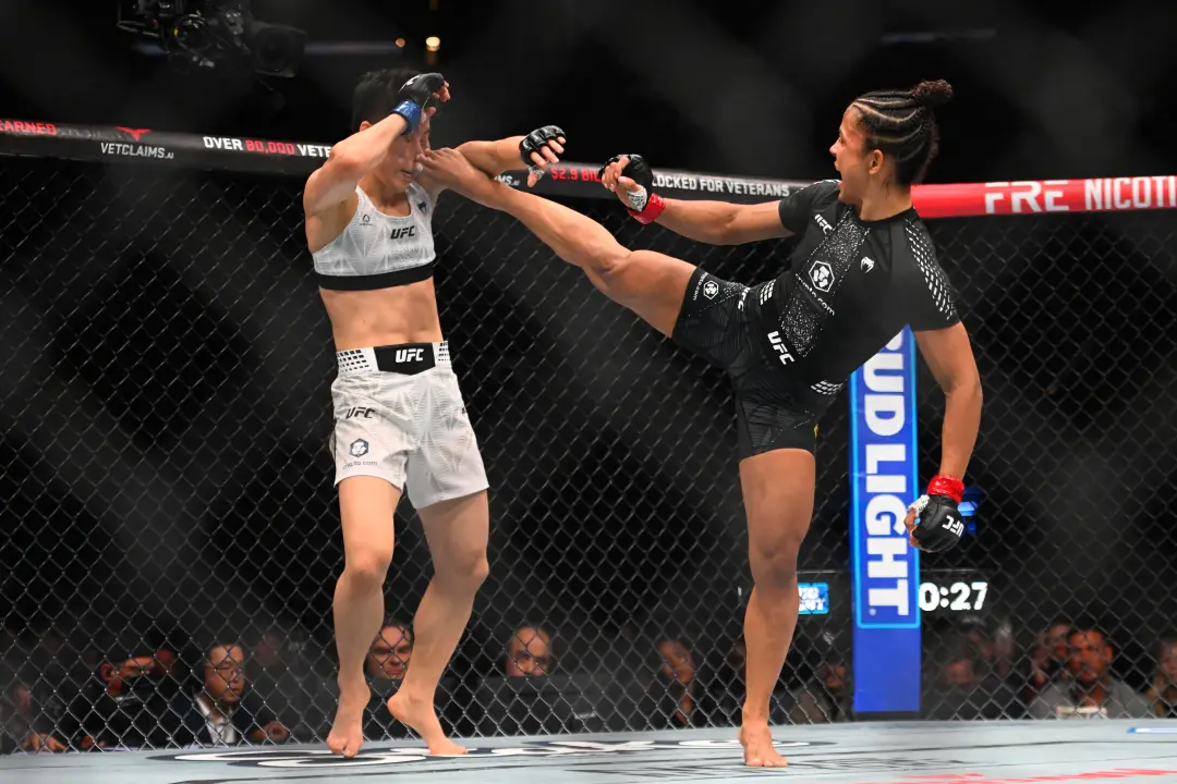 Silva vence a Wang Cong no UFC 332 em Salt Lake City, Utah, depois de cinco rounds disputados. A velocidade da Silva de…