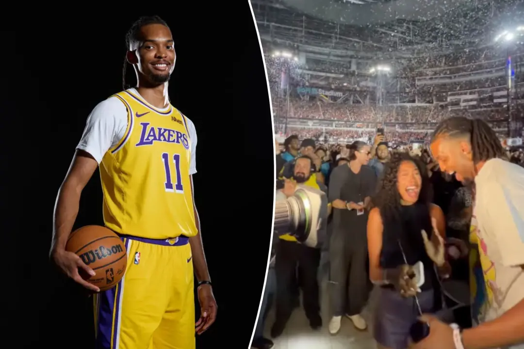 Ziaire Williams pediu a mão da namorada durante show do Bruno Mars no SoFi Stadium, logo depois de um arremesso no buzz…