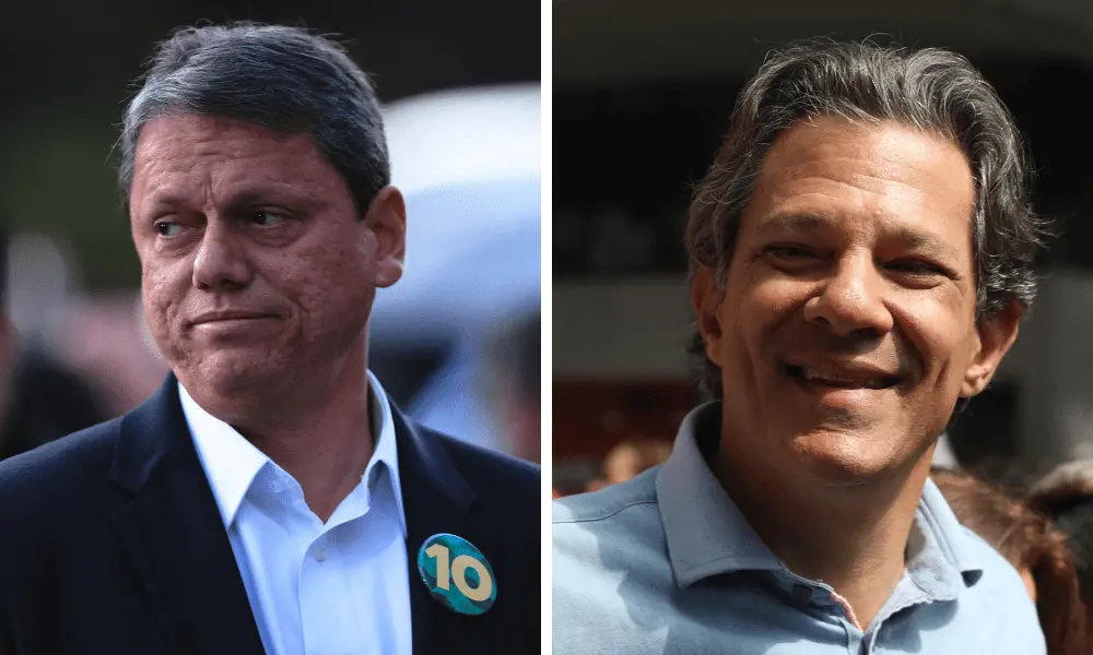 Tarcísio de Freitas tem 55,6% das intenções de voto em São Paulo, com Haddad em 40,3% na pesquisa. Isso mostra que a di…
