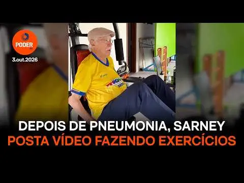 Sarney, aos 96 anos, voltou às atividades físicas em São Luís após ser internado por pneumonia. É um sinal de força e r…
