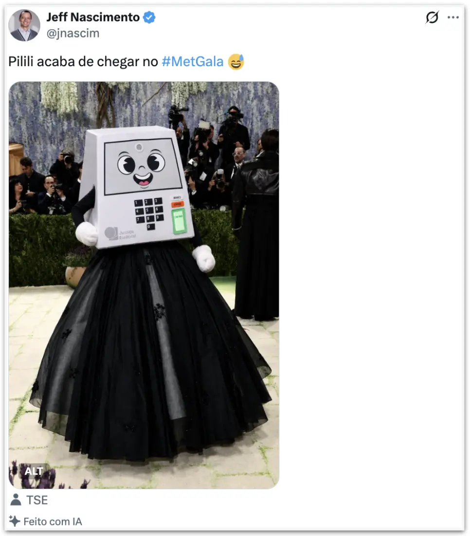 Pilili, mascote da eleicao, inspirada na urna, virou tema de memes durante a campanha de 2026. É interessante ver como …