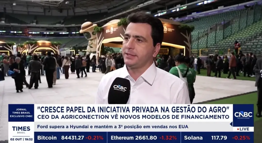 Flavio Mata, CEO da Agriconnection, falou sobre o agronegócio precisar de mais profissionalização financeira em São Pau…