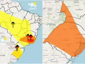 RS tem alerta de tempestades severas e granizo na véspera das eleições. Esses alertas trazem uma incerteza grande pra q…