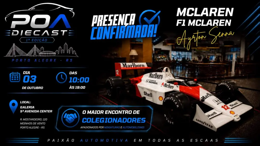 POA Diecast estreia neste sábado, no Moinhos de Vento, reunindo colecionadores de miniaturas até às 19h. É interessante…